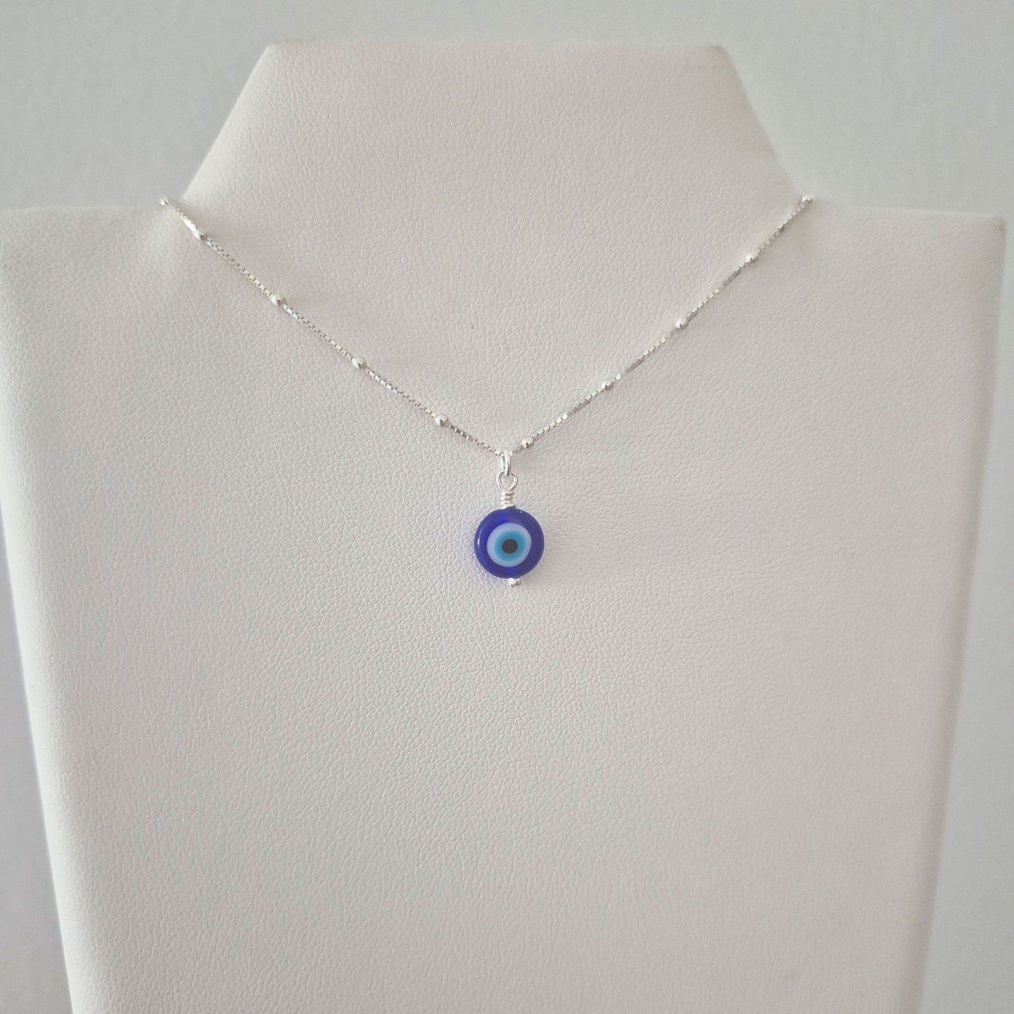 Collar Amuleto Protección Plata Fina 925 Ojo Turco