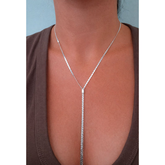collar cascada estrellada de plata fina