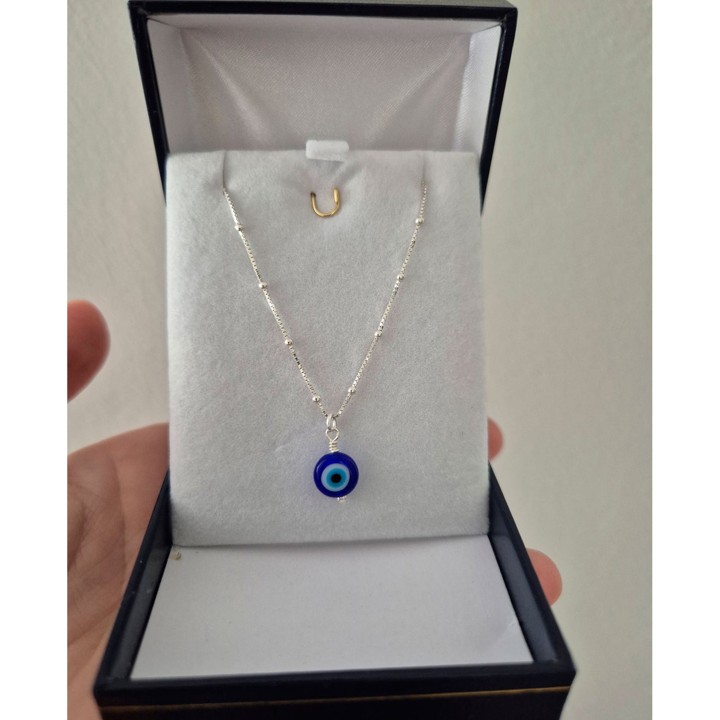 Collar Amuleto Protección Plata Fina 925 Ojo Turco