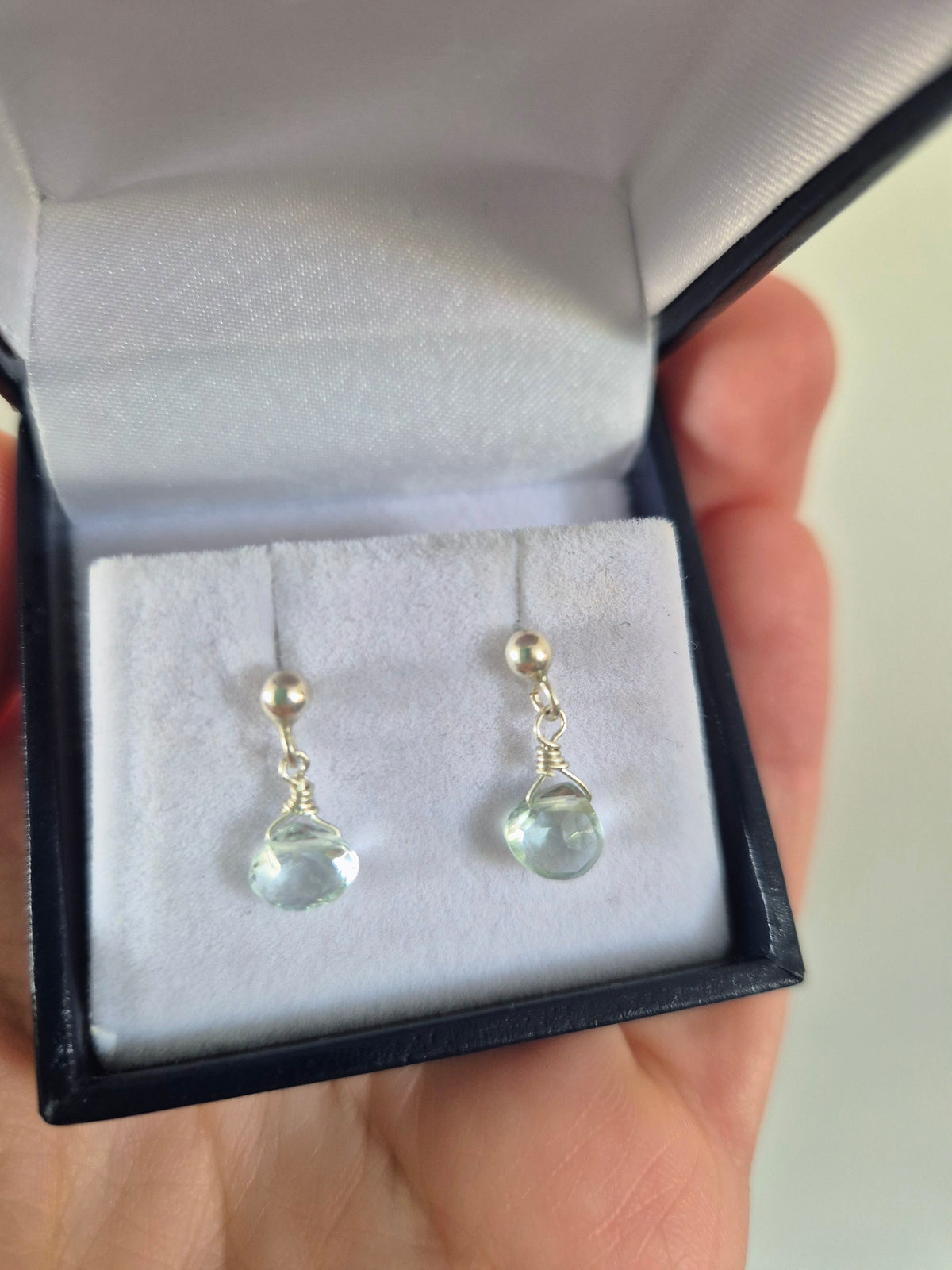 Aros de Plata con Piedra Aguamarina Naturales