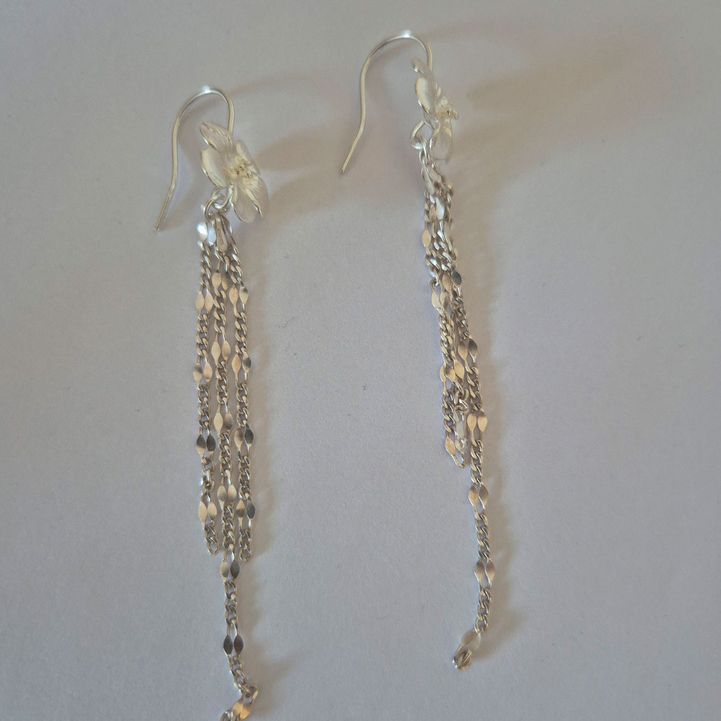 Aros Grandes De Fiesta De Flor Plata Fina 925 Hecho A Mano