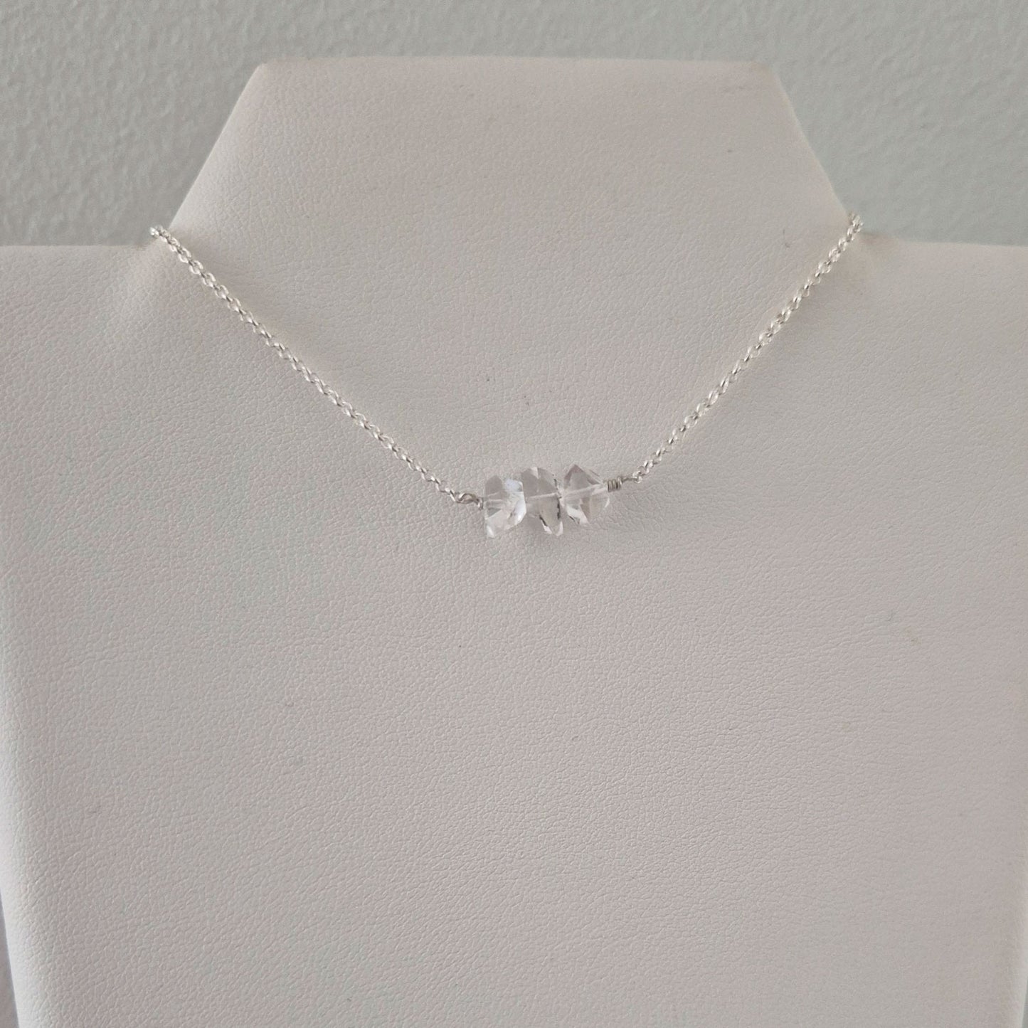 Collar 3 Cuarzo Herkimer Cristal Plata 925 Plata