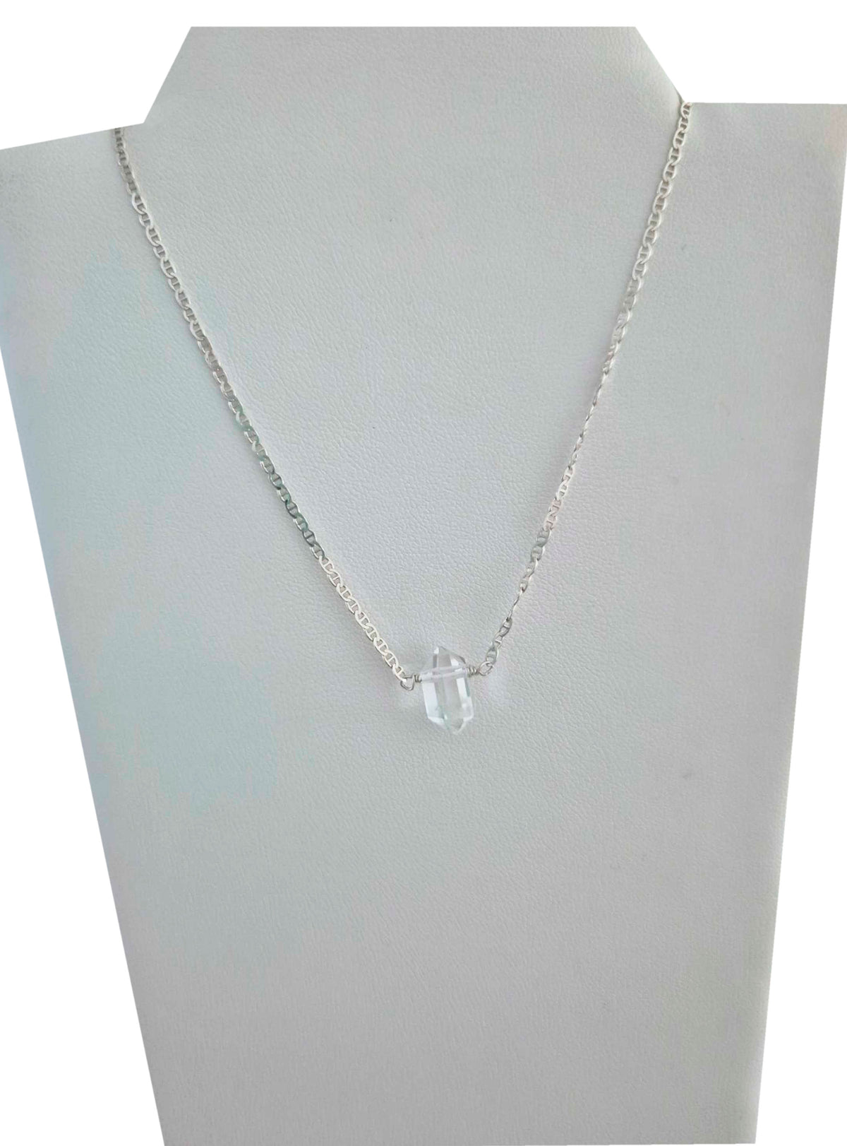 Collar cuarzo cristal en bruto natural plata fina hecho a mano en Chile | MAHUT JOYAS