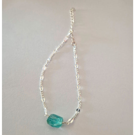 Pulsera Plata 925 Ajustable Con Piedra Natural De La Suerte Azul