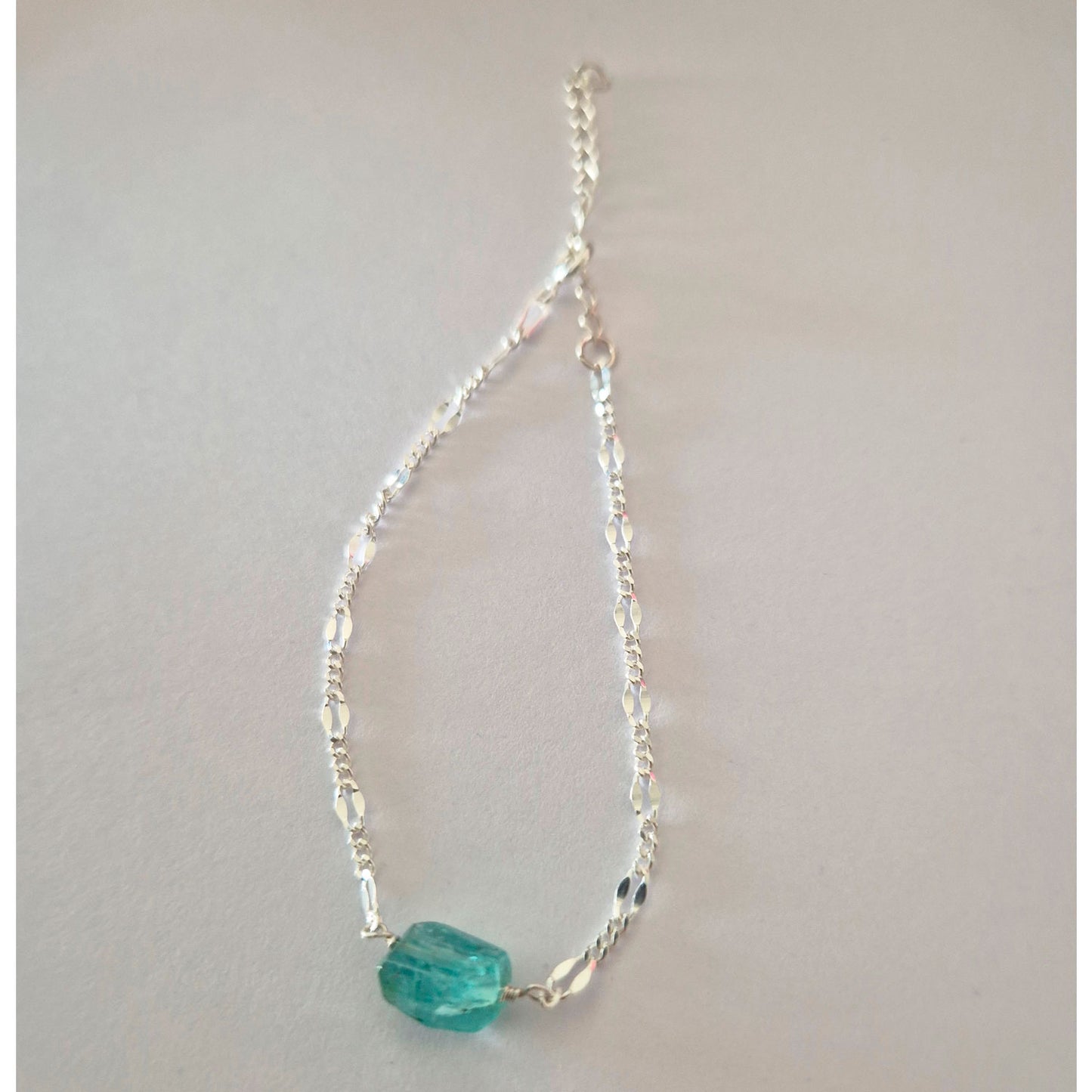 Pulsera Plata 925 Ajustable Con Piedra Natural De La Suerte Azul