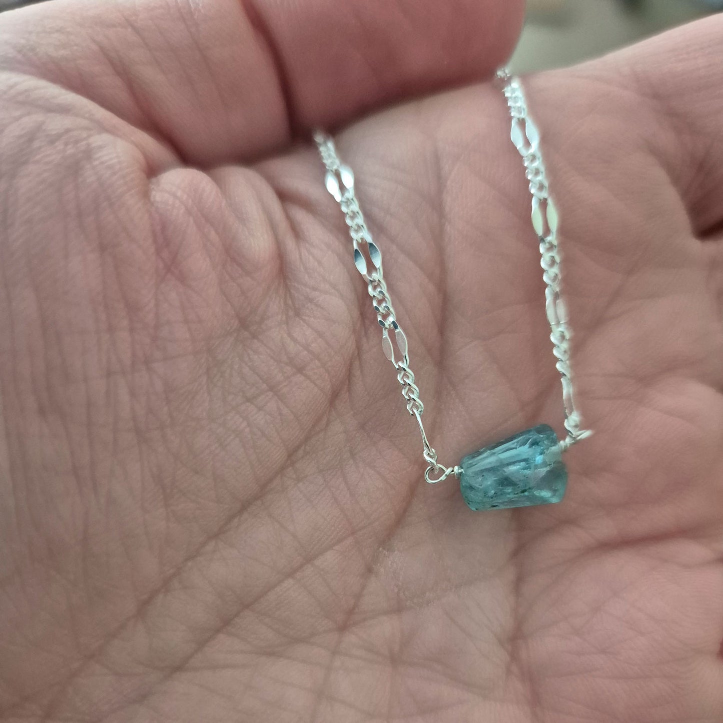 Pulsera Plata 925 Ajustable Con Piedra Natural De La Suerte Azul