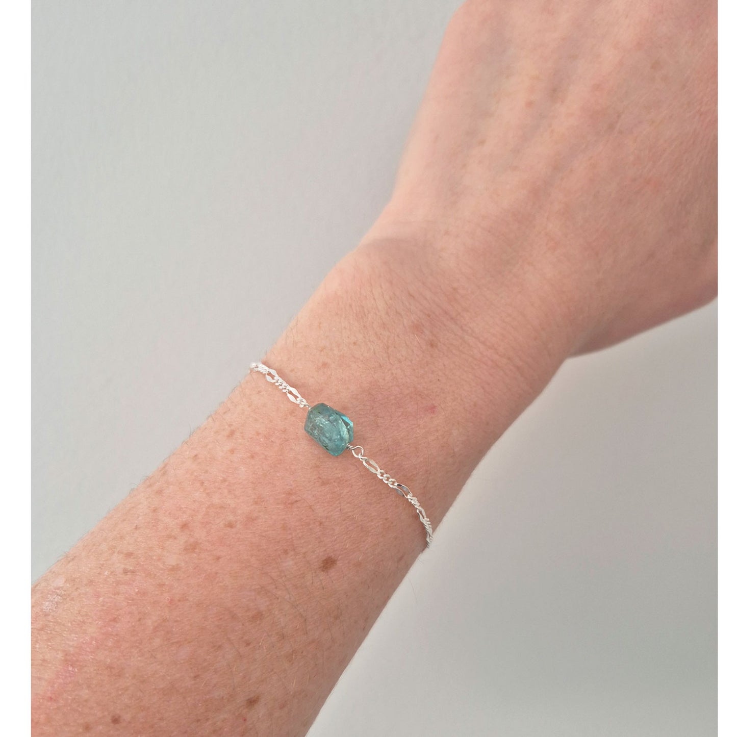 Pulsera Plata 925 Ajustable Con Piedra Natural De La Suerte Azul