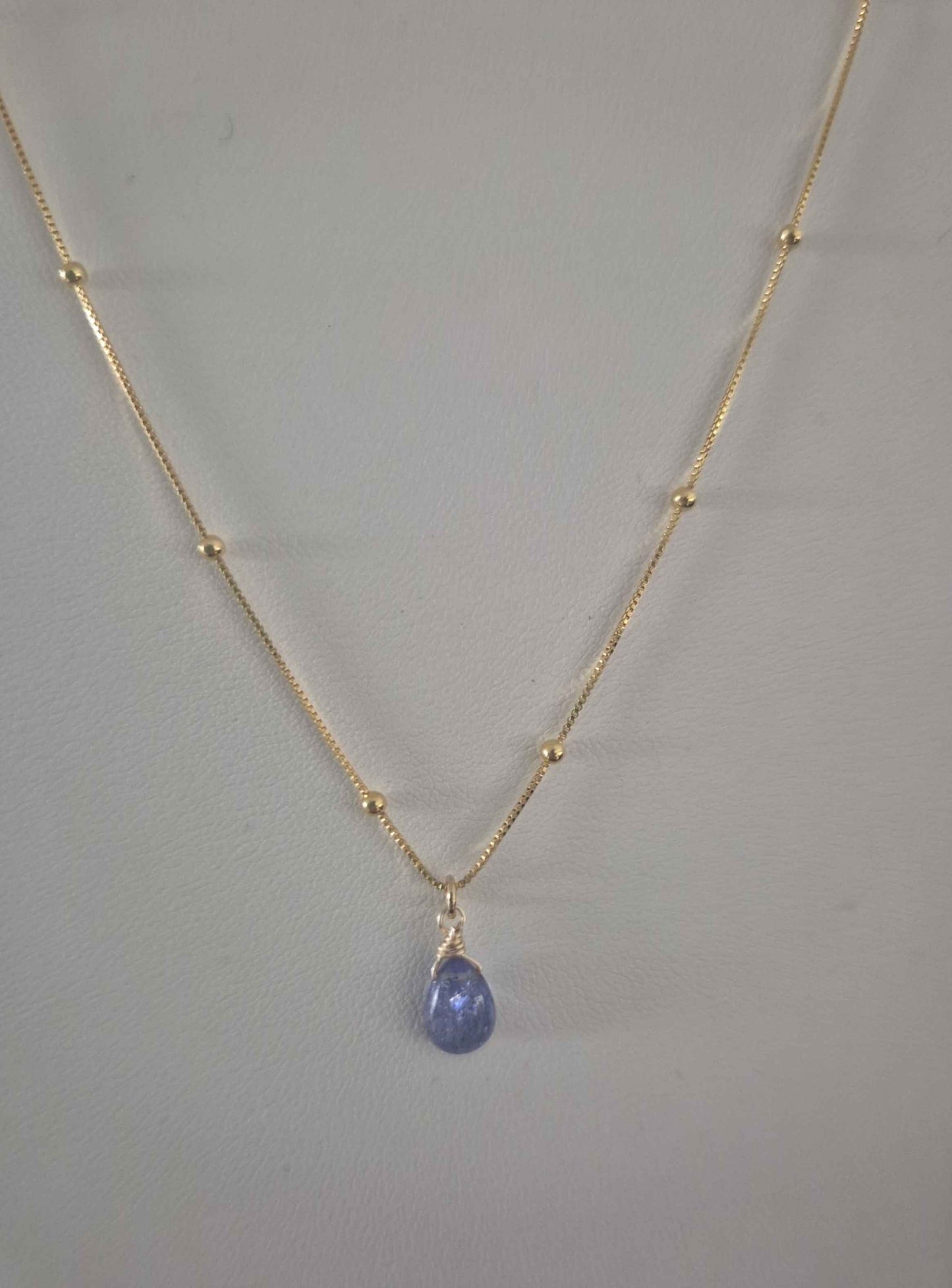 Collar Piedra Tanzanita Natural Bañado En Oro 18k