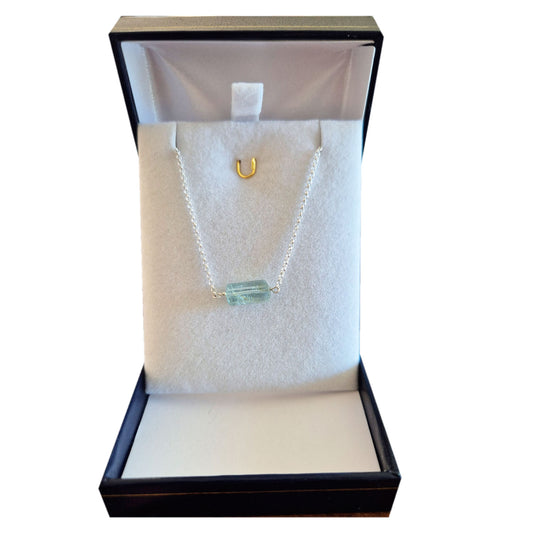 Collar Turmalina Con Piedra Natural de plata fina