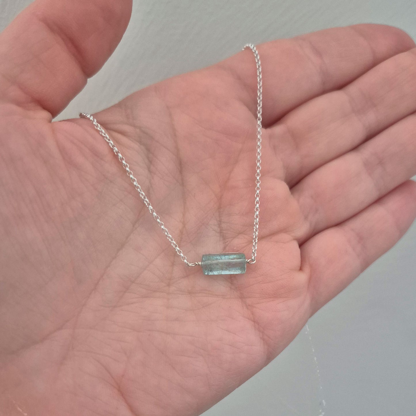 Collar Turmalina Con Piedra Natural de plata fina